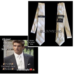 Open Stripe White Men’s Tie🎉4X HP🎉